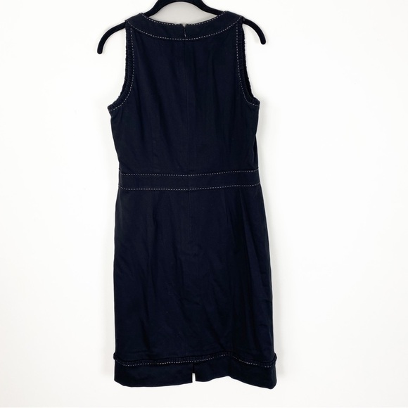 CARLISLE VTG Y2K Black Cotton Sleeveless Sheath Dress Size 8 Business Career - Picture 4 of 6